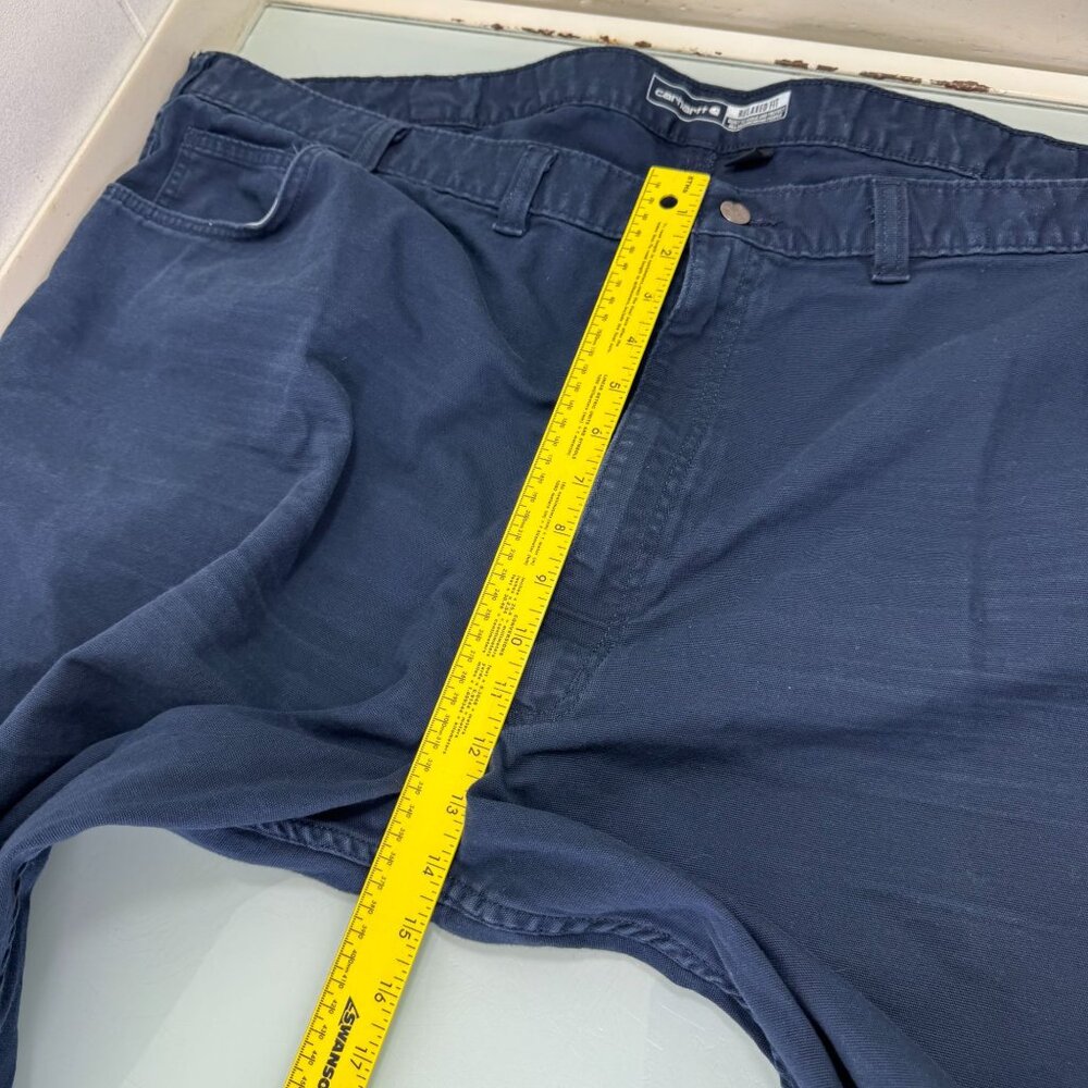 Carhartt 5 Pocket Work Pants 54X32 Relaxed Fit Rugged Flex Stretch Canvas Blue - Picture 12 of 12